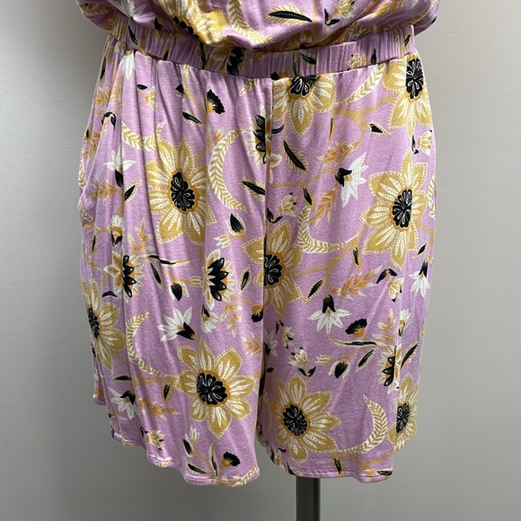 NWT Loft Beach Floral Halter Neck Knit Shorts Romper with Pockets S - Picture 3 of 16